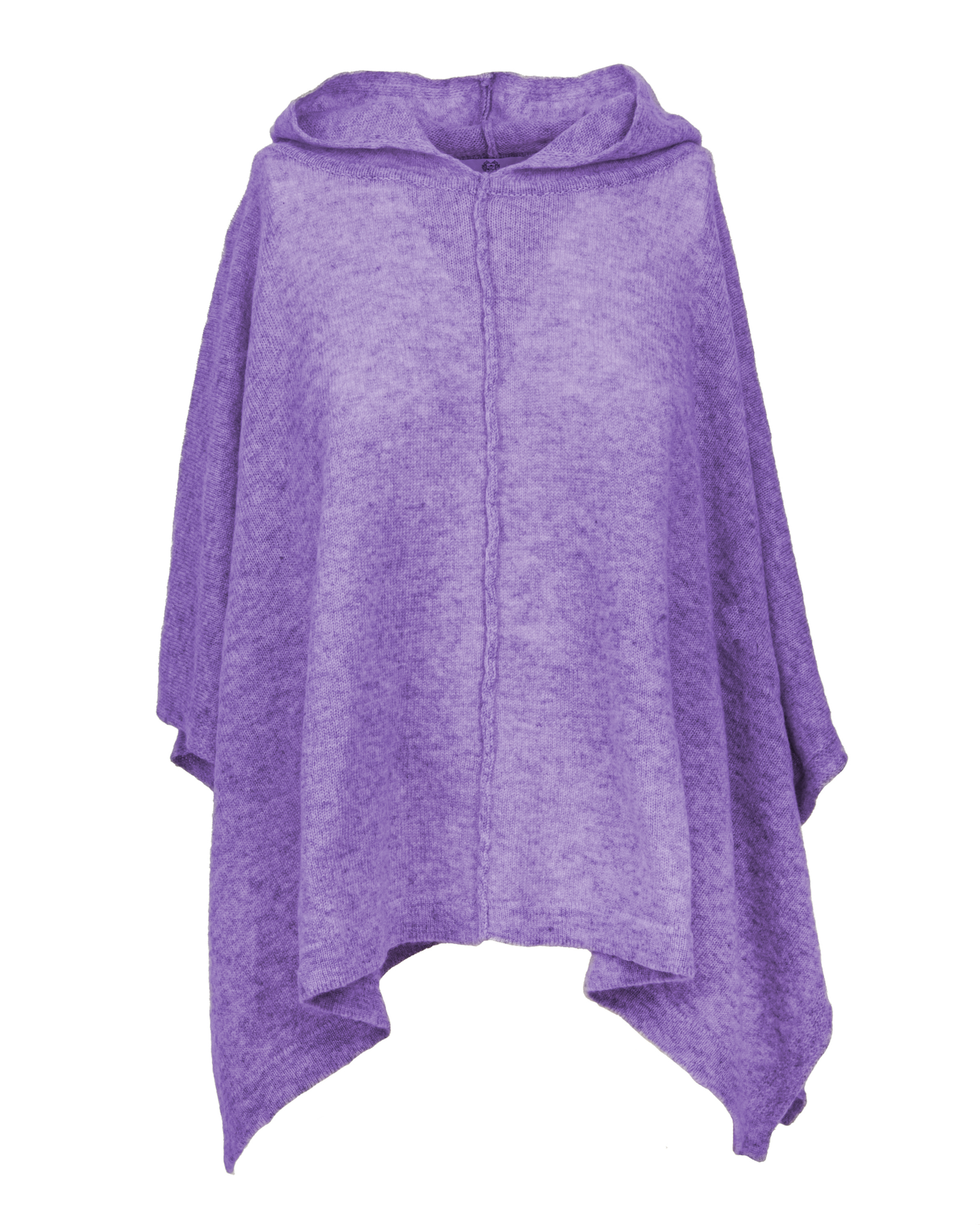 Women's Cashmere Button Hoodie Poncho Iris Purple