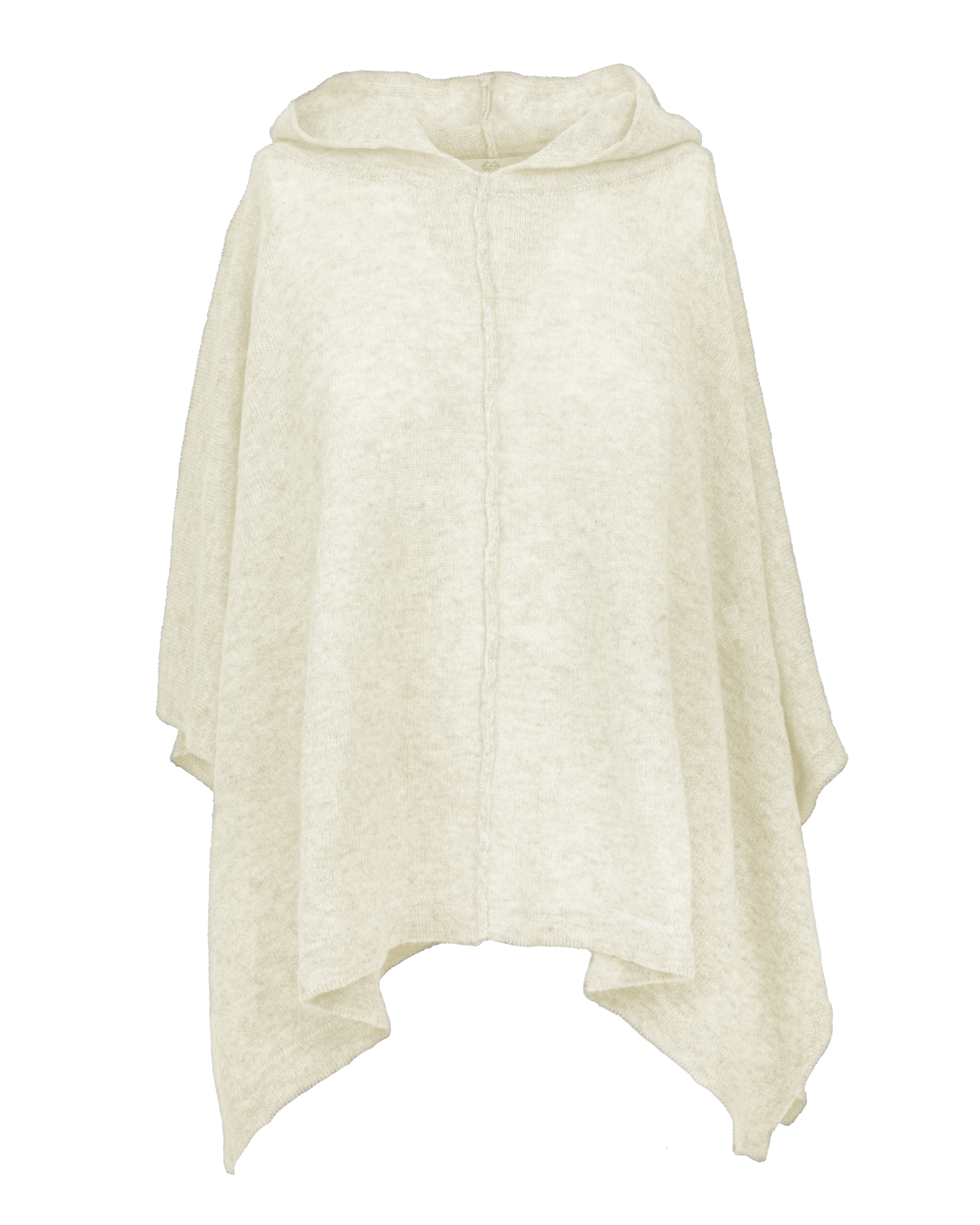 Women's Cashmere Button Hoodie Poncho Milk White