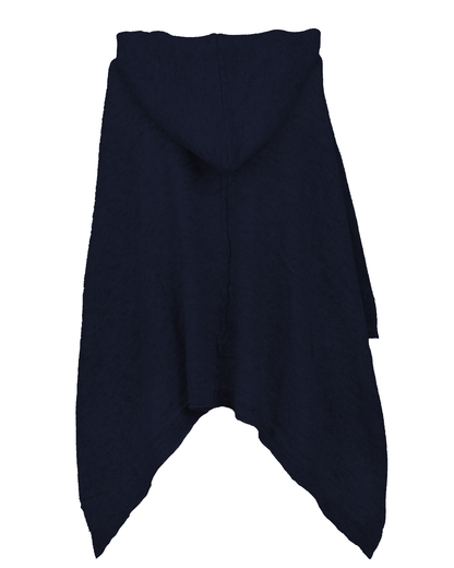 Women's Cashmere Hoodie Poncho Night Blue