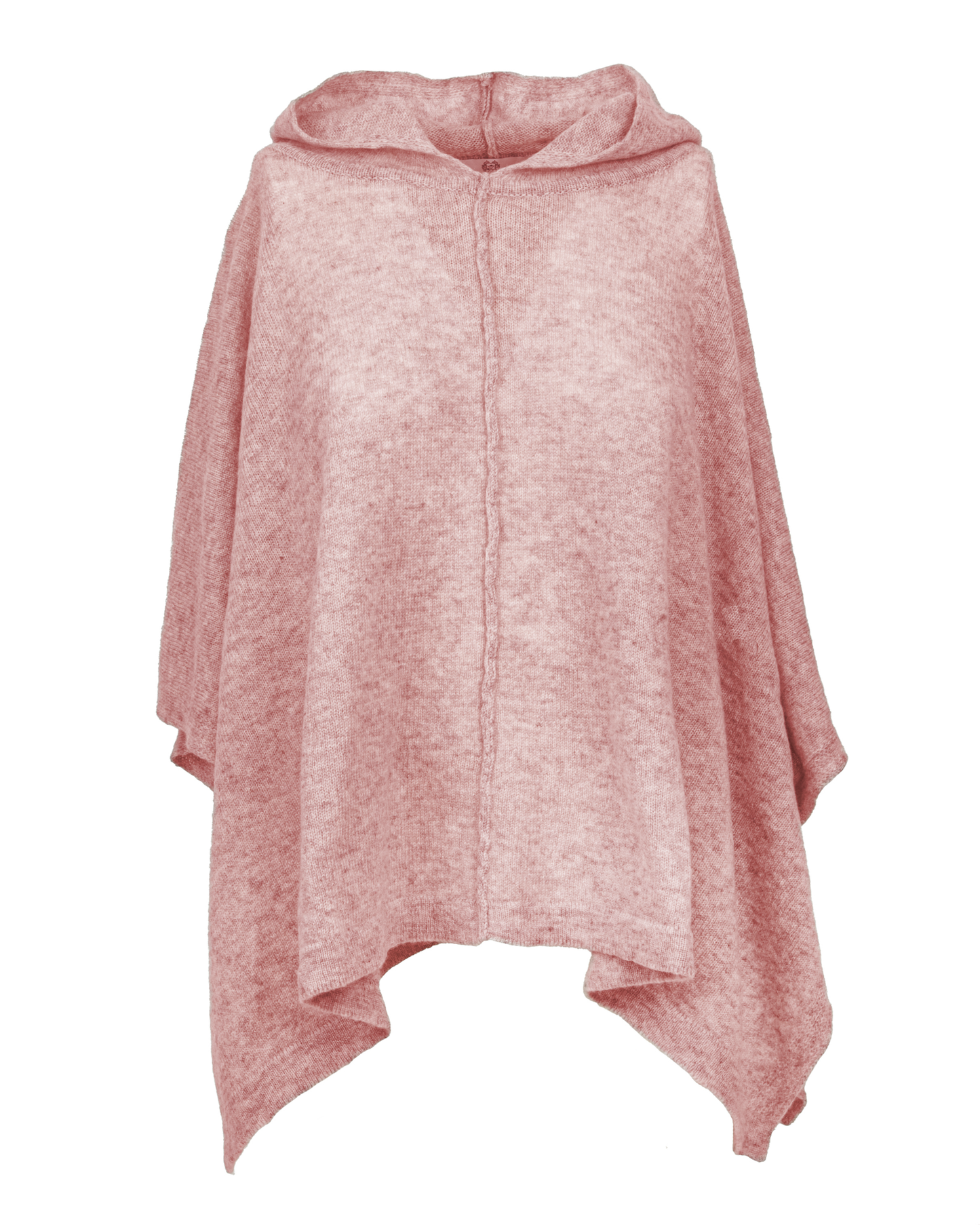 Women's Cashmere Button Hoodie Poncho Old Rose