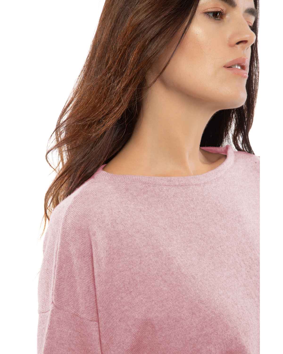 Women's Pure Cashmere Relaxed Maxi Boatneck Baby Pink — view 5