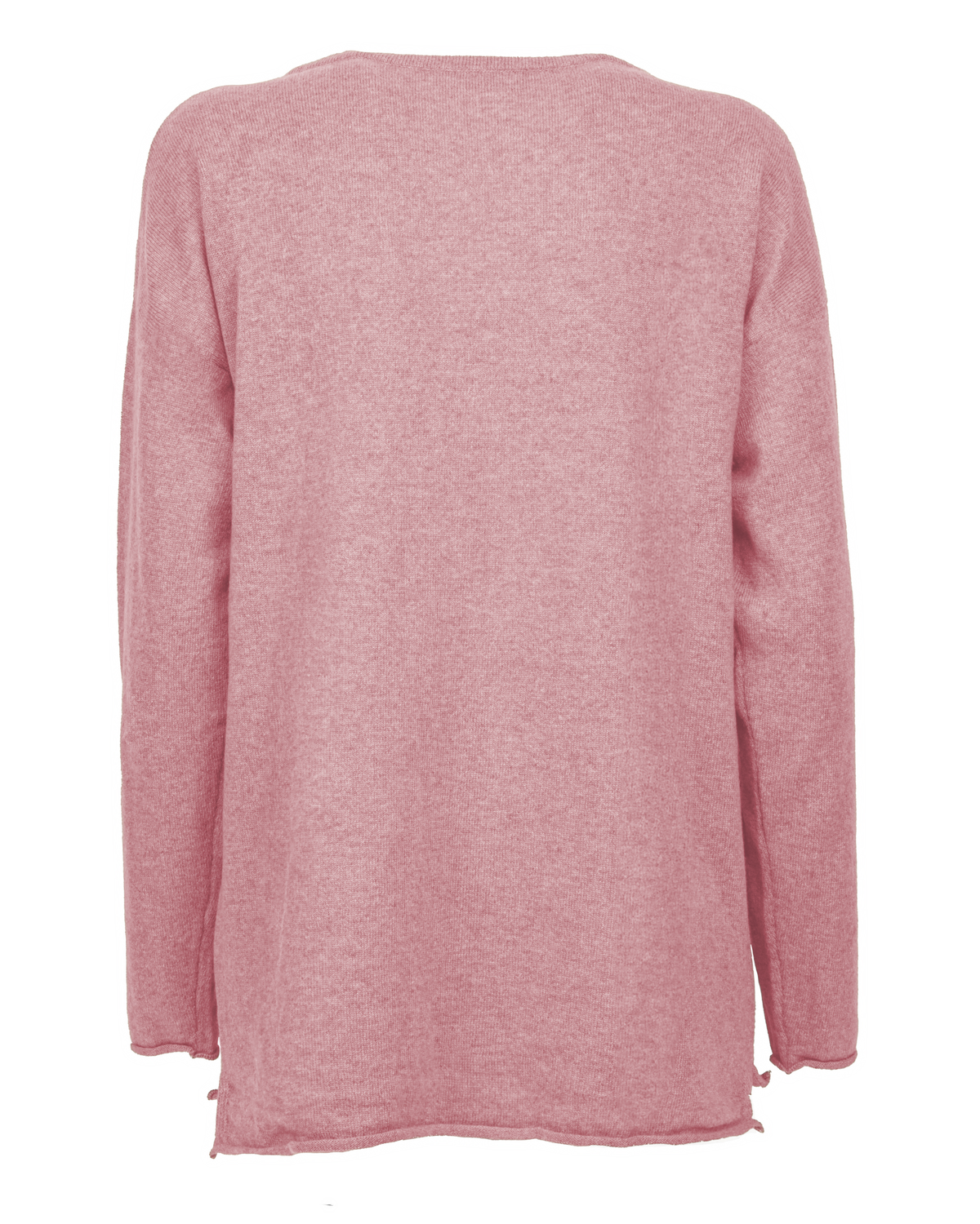 Women's Pure Cashmere Relaxed Maxi Boatneck Baby Pink — back product view