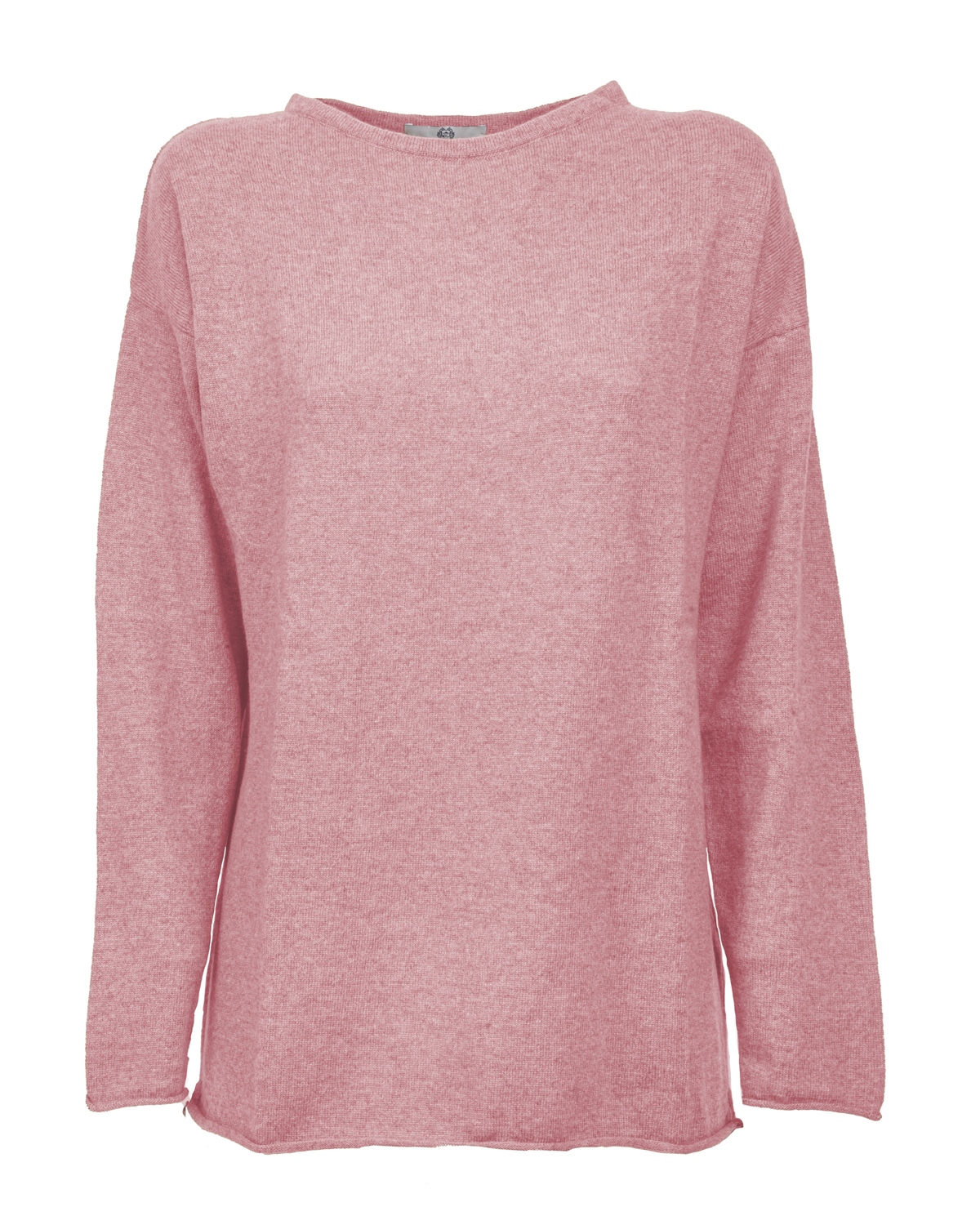 Women's Pure Cashmere Relaxed Maxi Boatneck Baby Pink — front product view