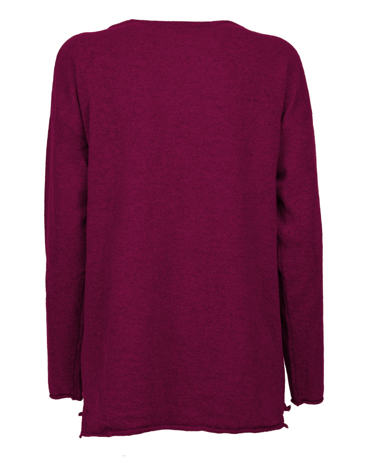 Women's Pure Cashmere Relaxed Maxi Boatneck Magenta — back product view