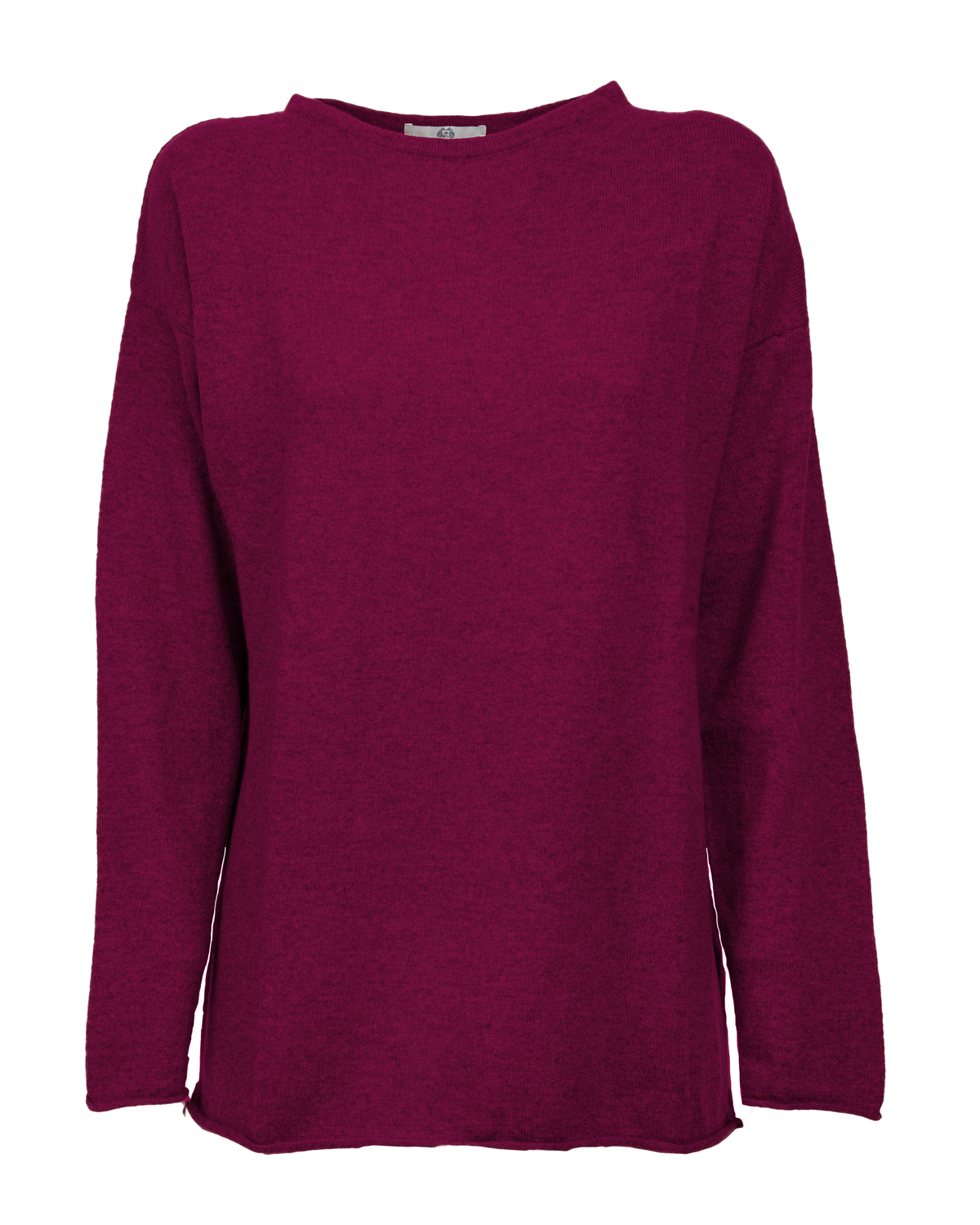 Women's Pure Cashmere Relaxed Maxi Boatneck Magenta — front product view