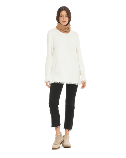 Pure Cashmere Knit Collar Infinity Scarf Camel