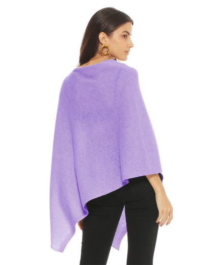 Women's Essential Pure Cashmere Poncho Lavender
