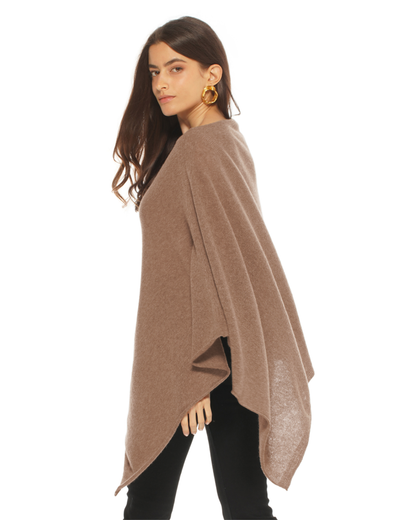 Women's Essential Pure Cashmere Poncho Camel