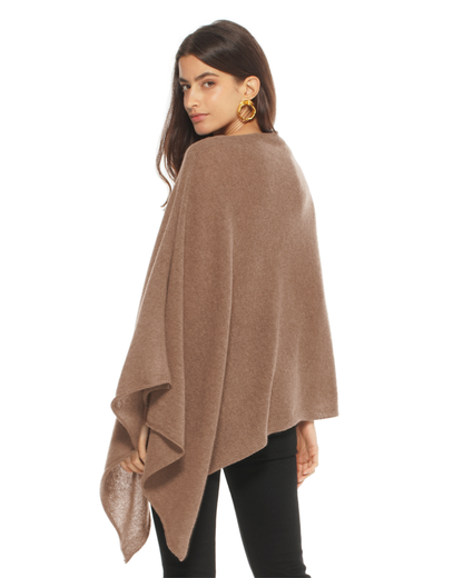 Women's Essential Pure Cashmere Poncho Camel