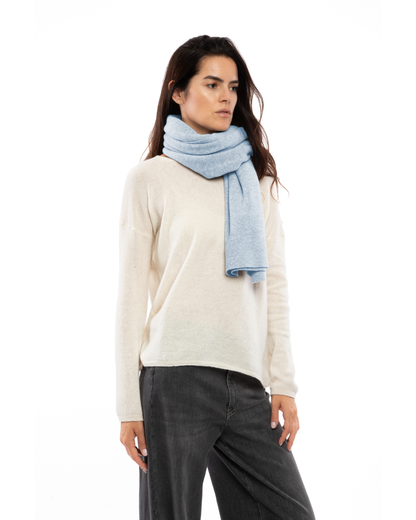 Women's Double Knit Pure Cashmere Cape Baby Blue