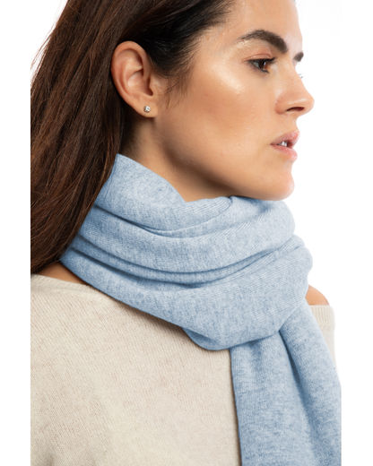 Women's Double Knit Pure Cashmere Cape Baby Blue