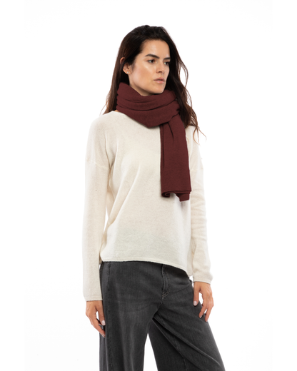 Women's Double Knit Pure Cashmere Cape Bordeaux