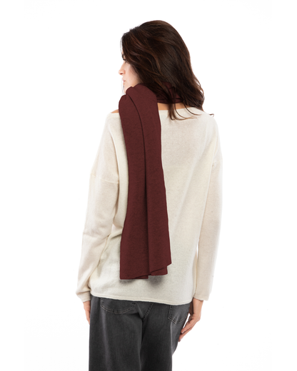 Women's Double Knit Pure Cashmere Cape Bordeaux