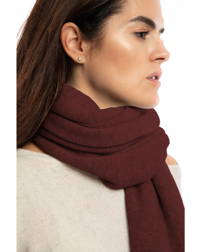 Women's Double Knit Pure Cashmere Cape Bordeaux