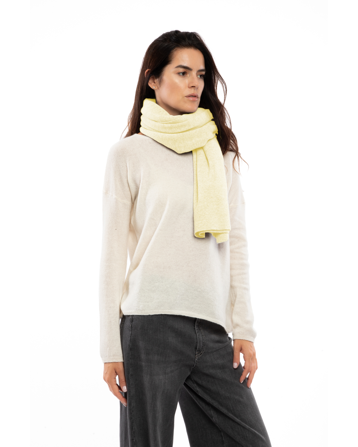 Women's Double Knit Pure Cashmere Cape Butter Yellow