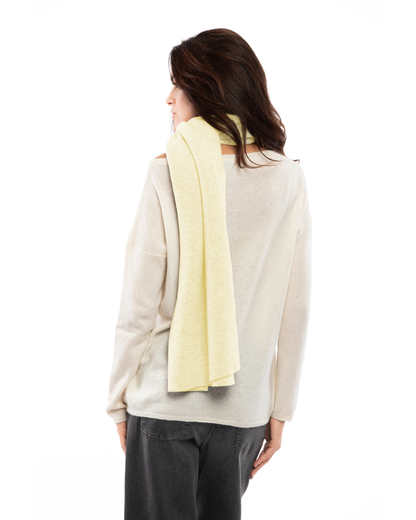 Women's Double Knit Pure Cashmere Cape Butter Yellow