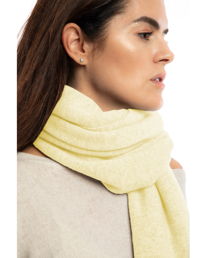 Women's Double Knit Pure Cashmere Cape Butter Yellow