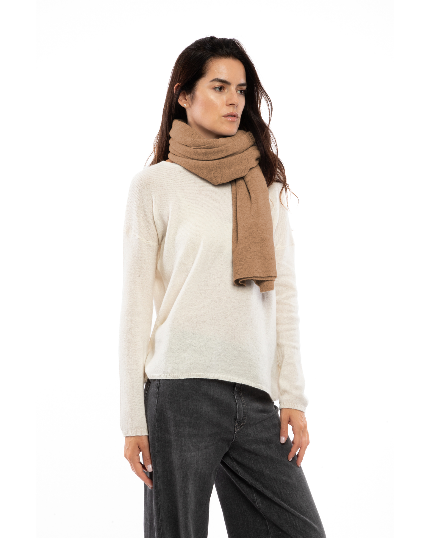 Women's Double Knit Pure Cashmere Cape Camel