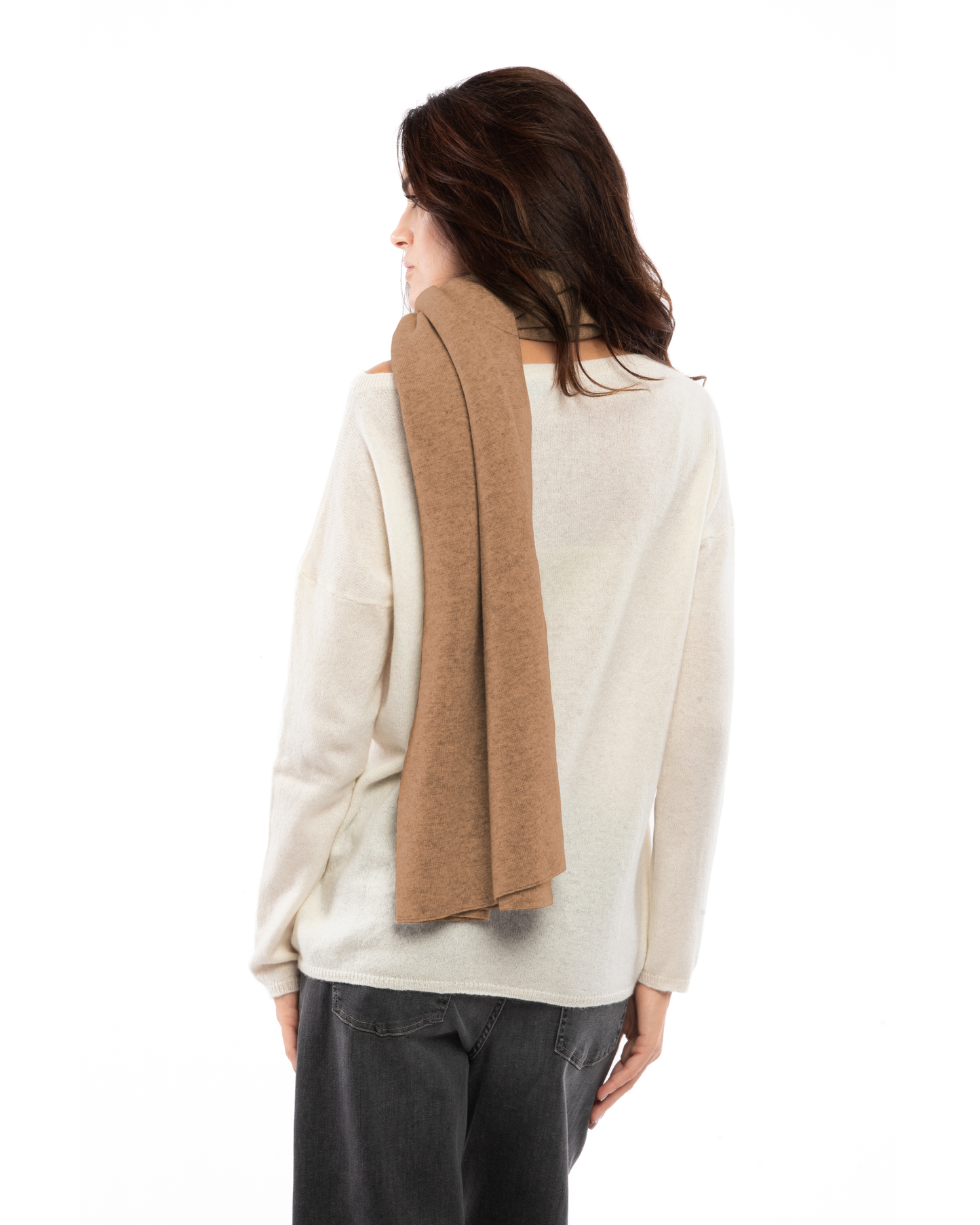 Women's Double Knit Pure Cashmere Cape Camel
