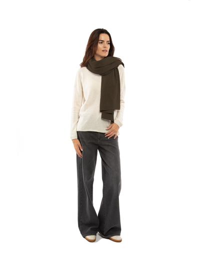 Women's Double Knit Pure Cashmere Cape Coffee