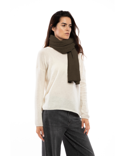 Women's Double Knit Pure Cashmere Cape Coffee
