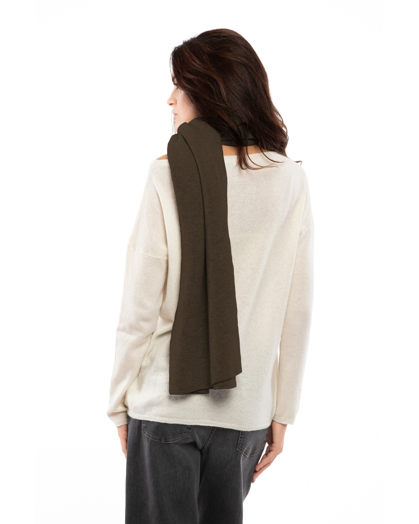 Women's Double Knit Pure Cashmere Cape Coffee