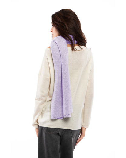 Women's Double Knit Pure Cashmere Cape Lilac