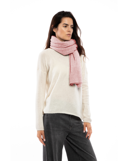 Women's Double-Knit Pure Cashmere Cape Wrap Old Rose