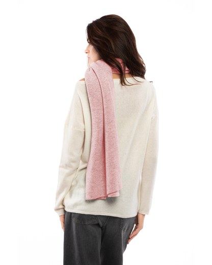 Women's Double-Knit Pure Cashmere Cape Wrap Old Rose