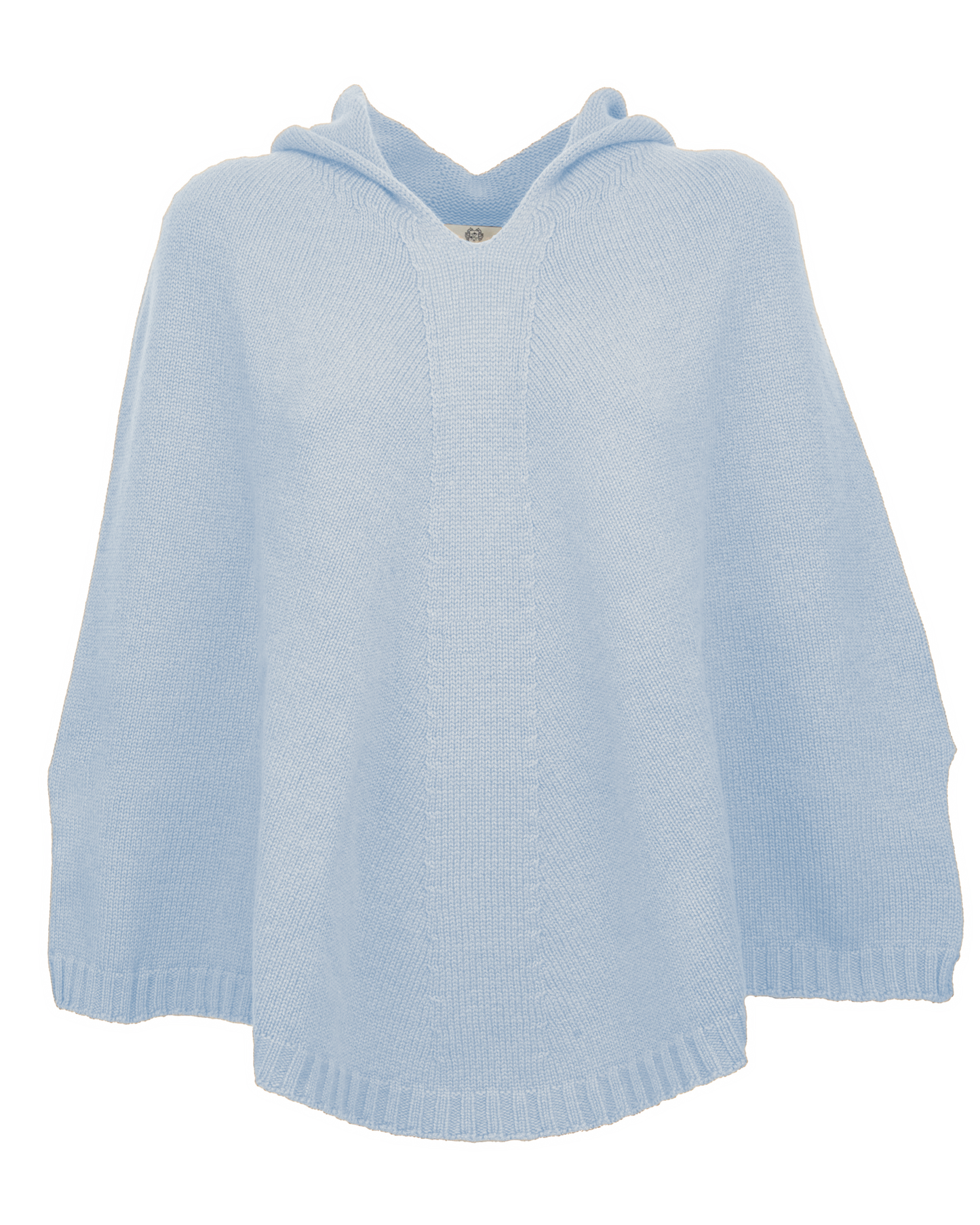 Women's Pure Cashmere Hooded Poncho Baby Blue