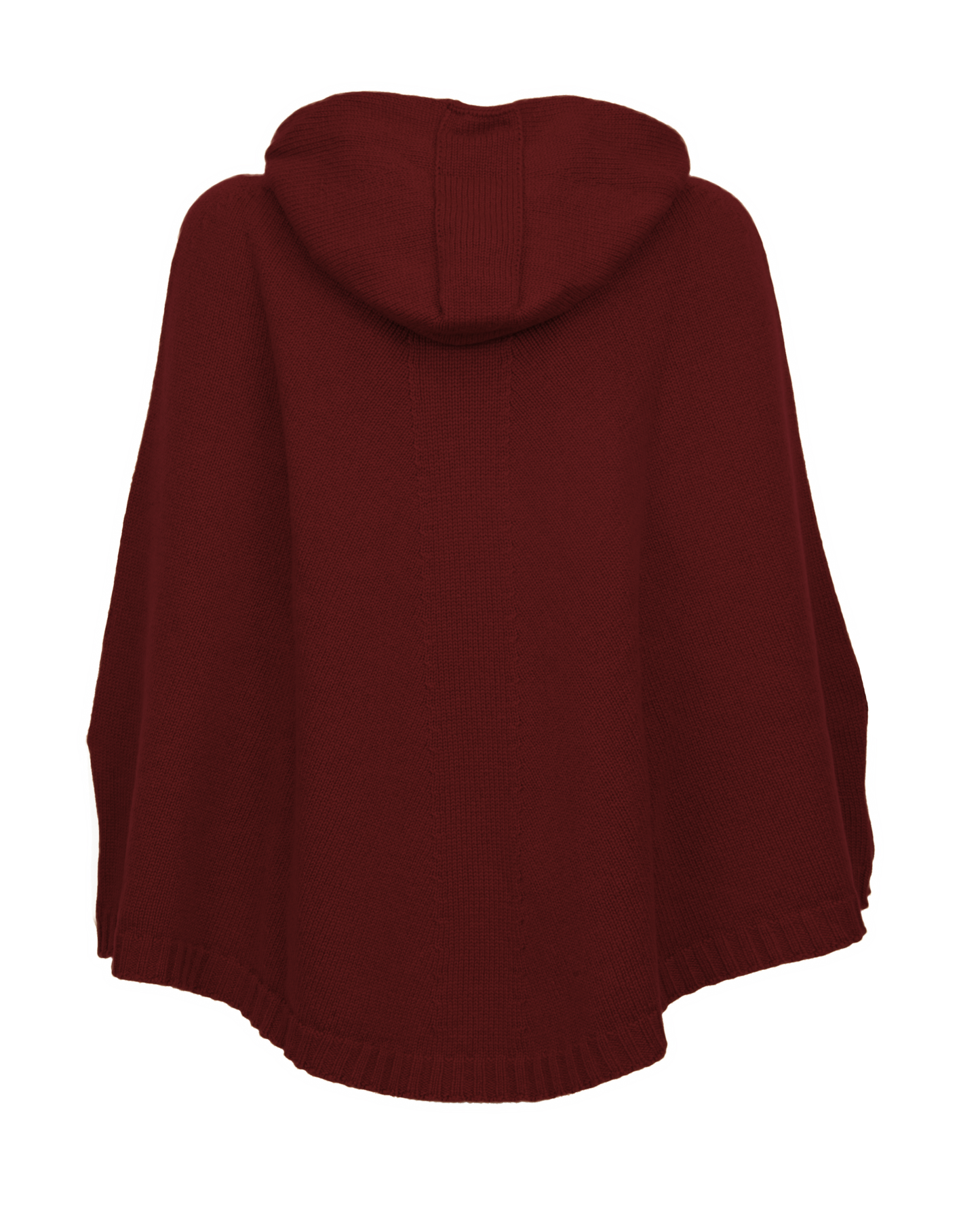 Women's Pure Cashmere Hooded Poncho Bordeaux