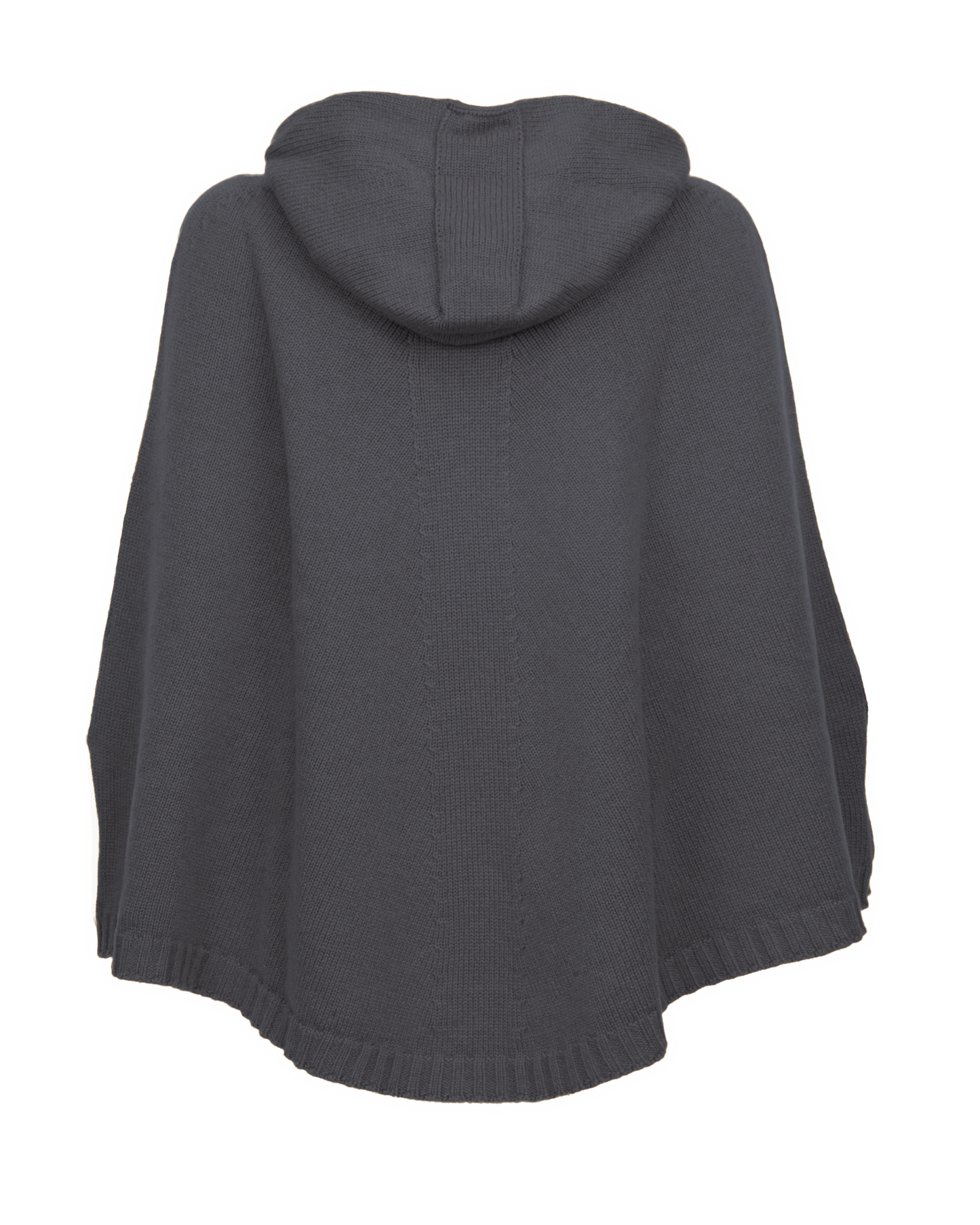 Women's Pure Cashmere Hooded Poncho Charcoal