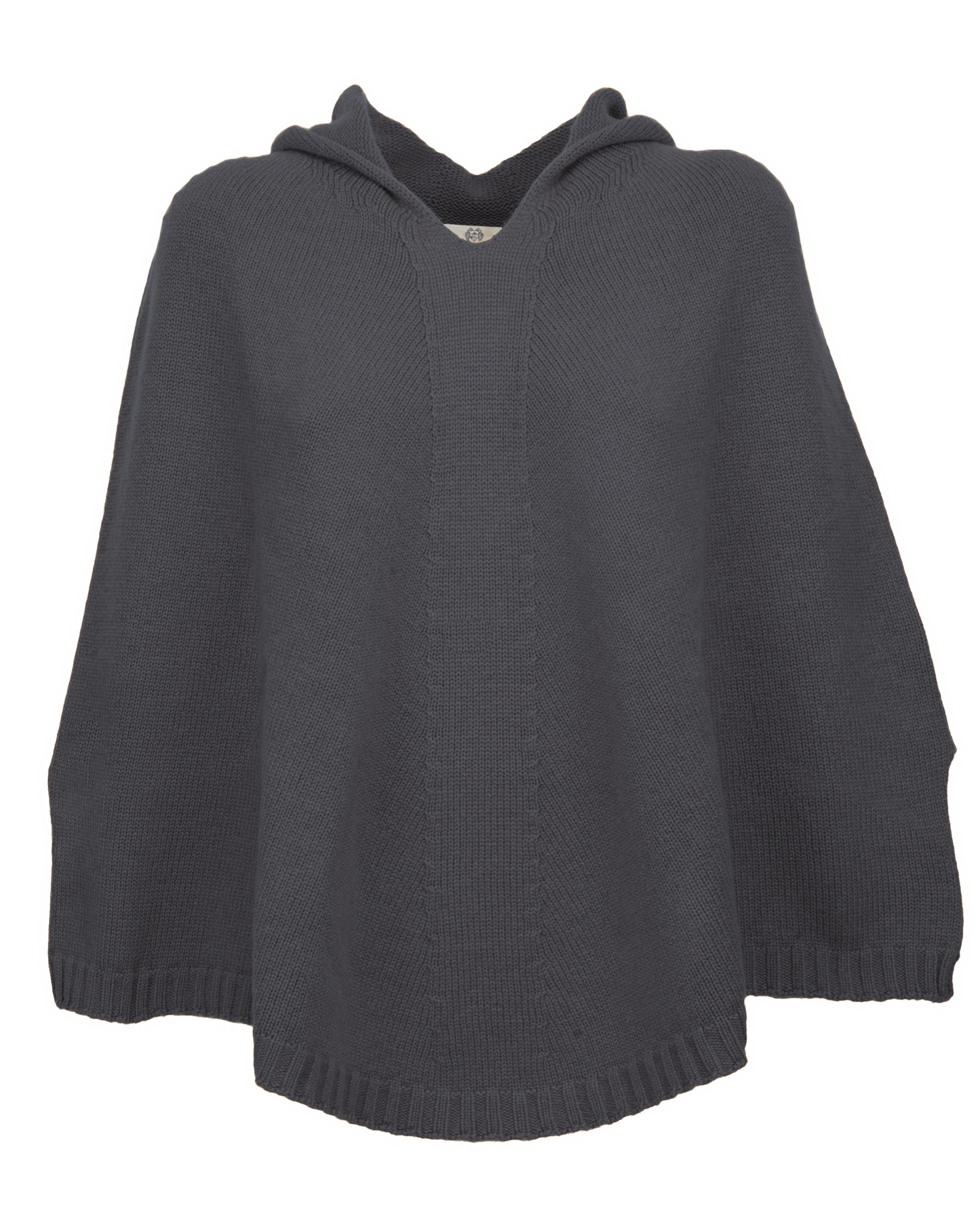Women's Pure Cashmere Hooded Poncho Charcoal