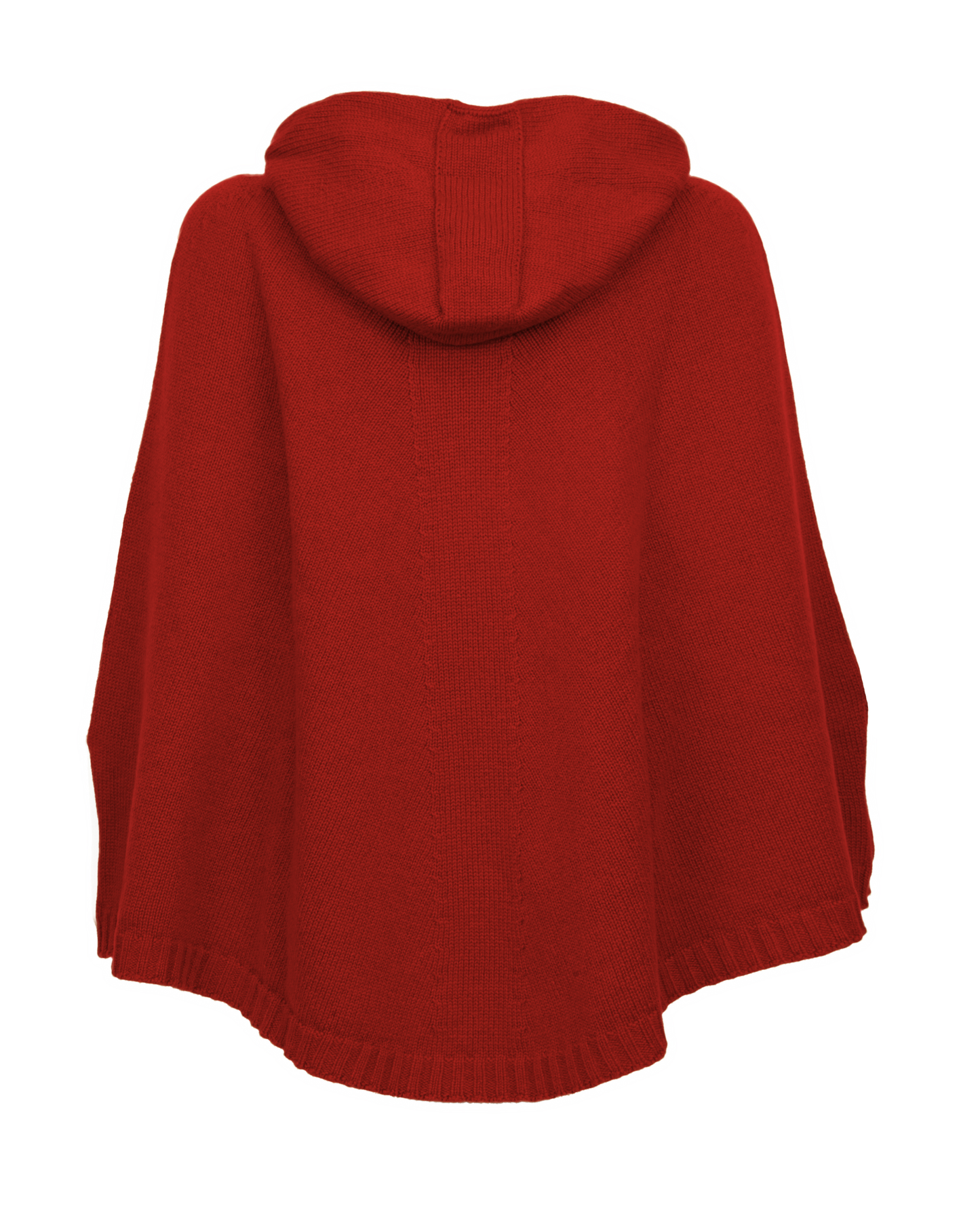 Women's Pure Cashmere Hooded Poncho Chianti