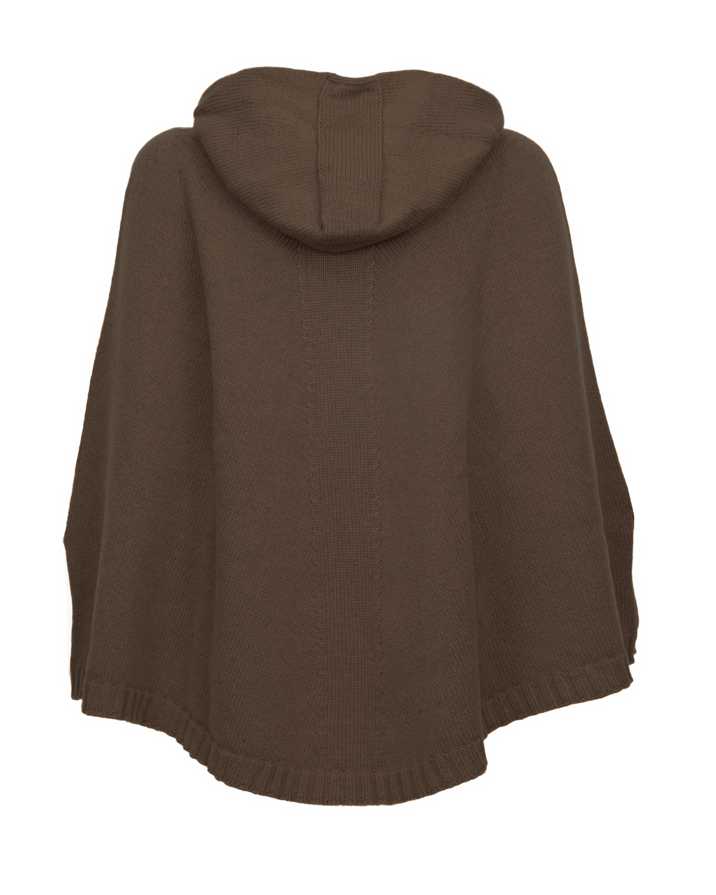 Women's Pure Cashmere Hooded Poncho Coffee