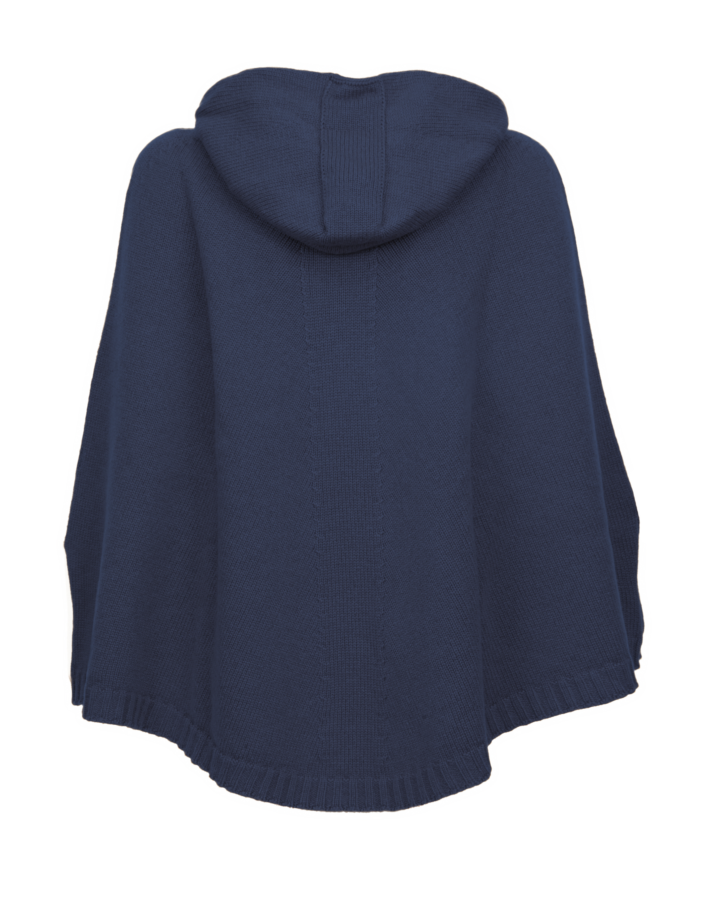 Women's Pure Cashmere Hooded Poncho Blue Melange