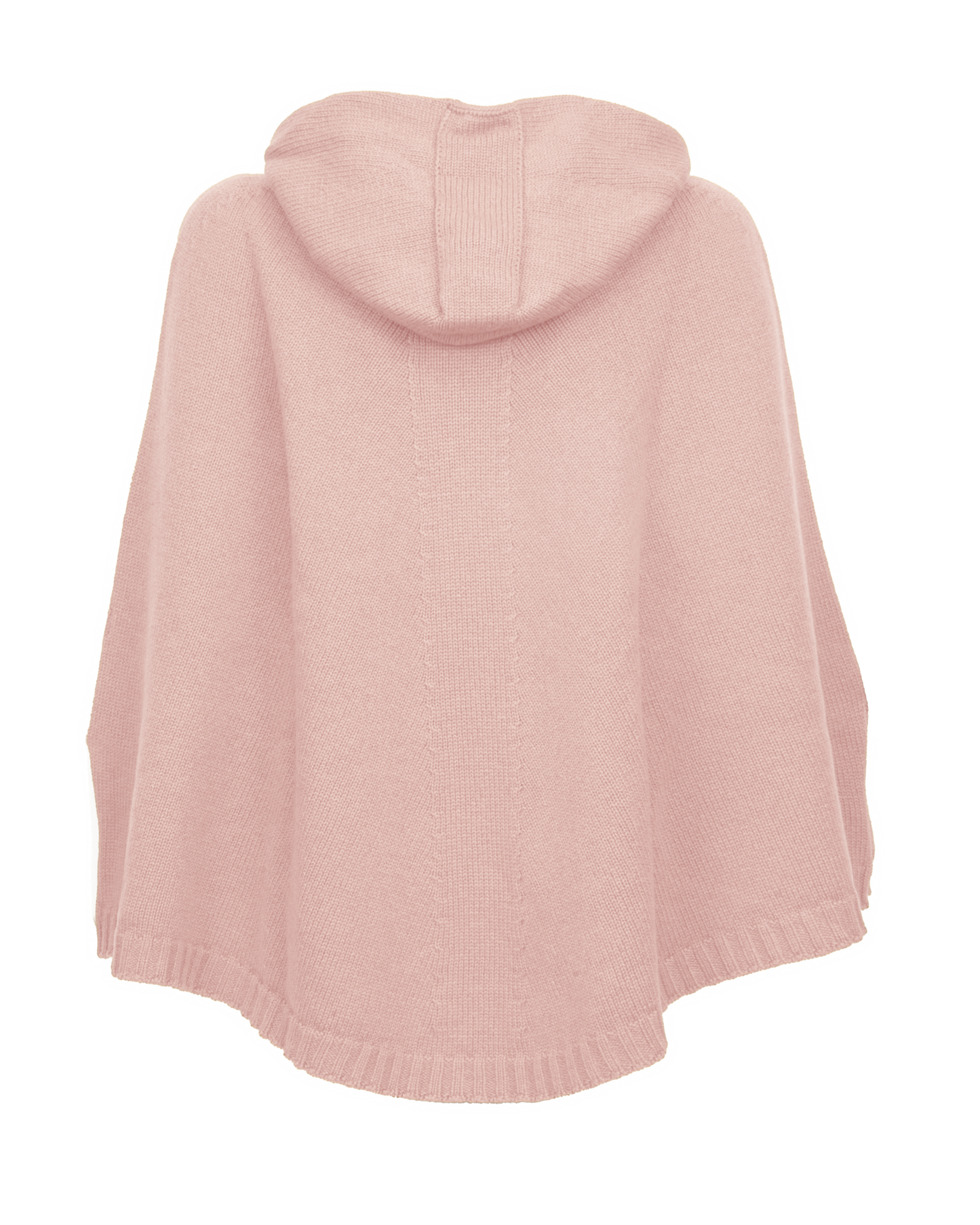 Women's Pure Cashmere Hooded Poncho Old Rose