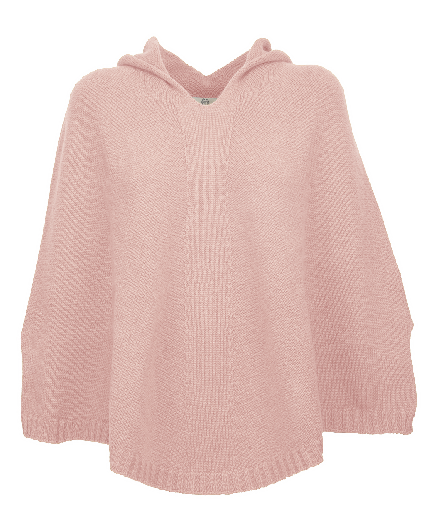 Women's Pure Cashmere Hooded Poncho Old Rose
