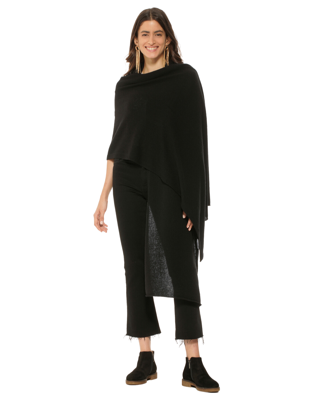 Monticelli Women's Pure Cashmere Wrap Black 4