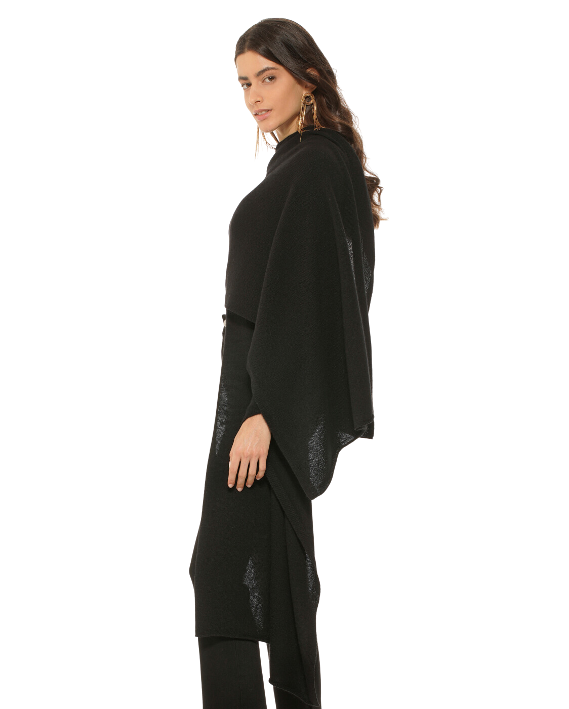 Monticelli Women's Pure Cashmere Wrap Black 2