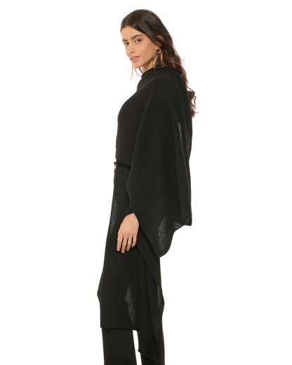 Monticelli Women's Pure Cashmere Wrap Black 2