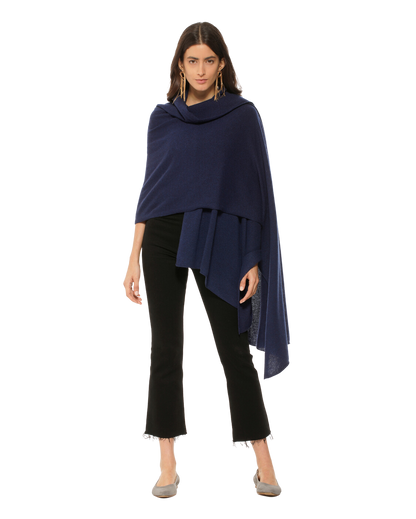 Monticelli Pure Cashmere Wrap in Blue Made In Italy 2