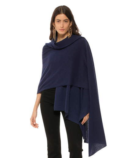 Monticelli Pure Cashmere Wrap in Blue Made In Italy 5