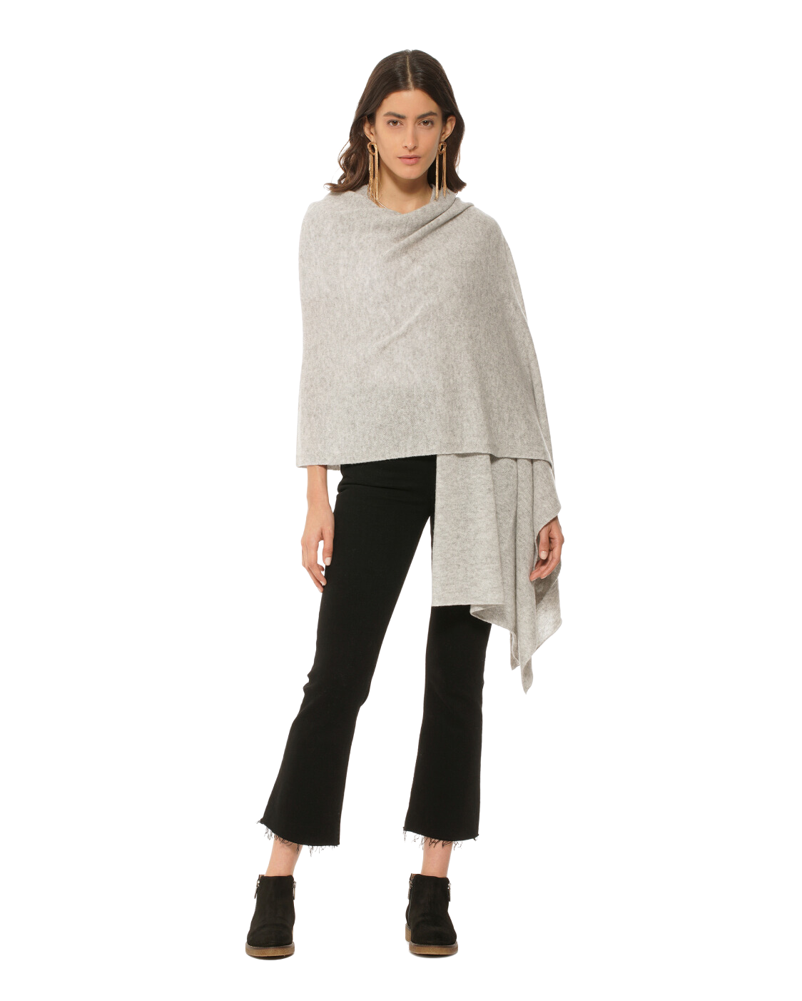 Monticelli Women's Pure Cashmere Wrap Light Grey 4