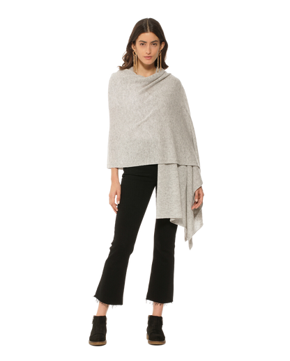 Monticelli Women's Pure Cashmere Wrap Light Grey 4