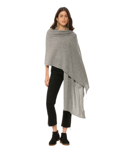 Monticelli Women's Pure Cashmere Wrap Medium Grey 3