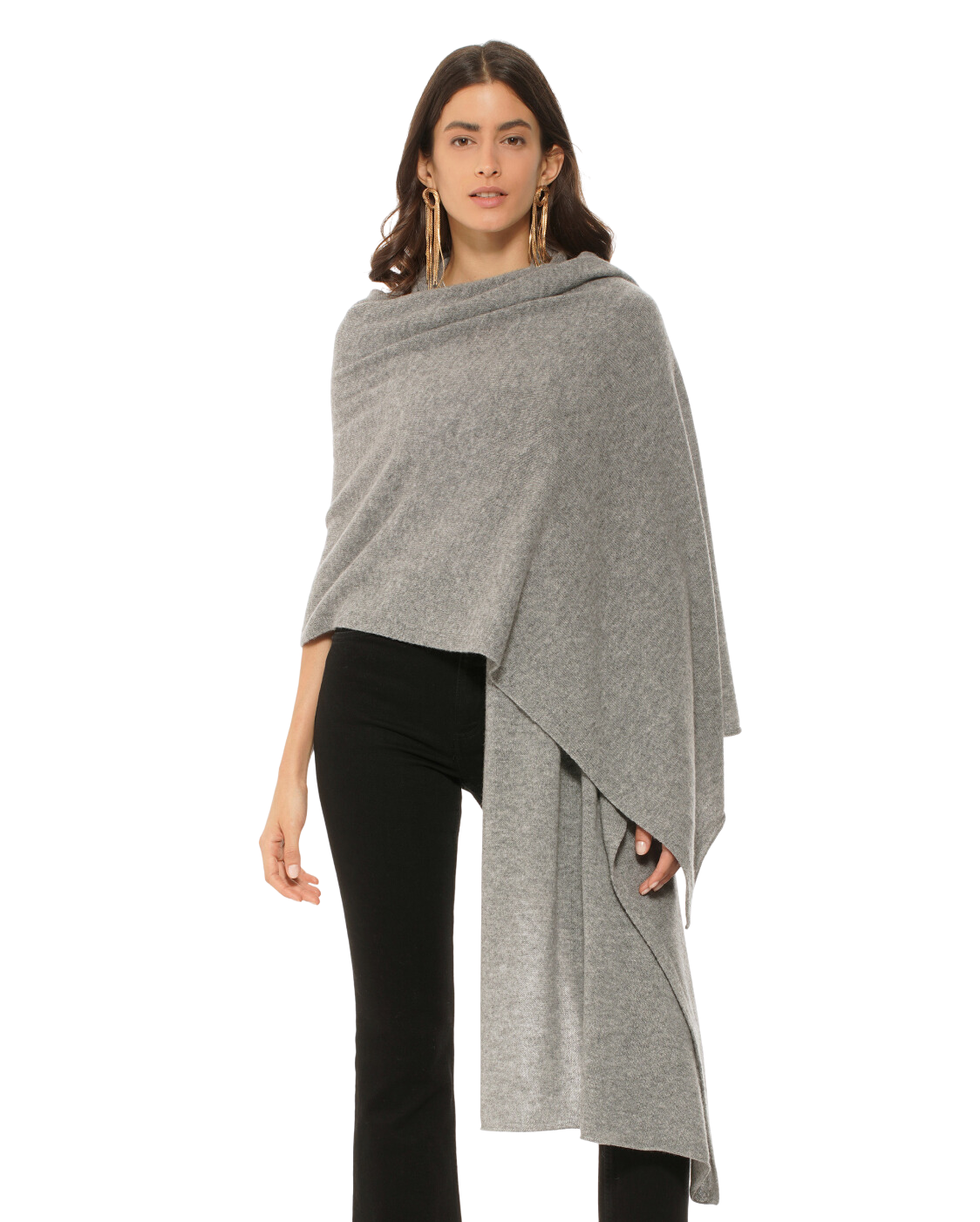 Monticelli Women's Pure Cashmere Wrap Medium Grey 1