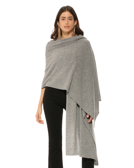 Monticelli Women's Pure Cashmere Wrap Medium Grey 1