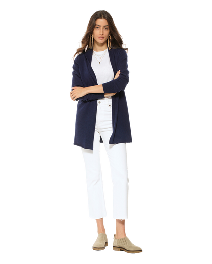 Monticelli Pure Cashmere Open Front Cardigan Night Blue 3