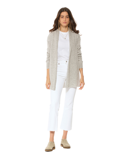 Monticelli Pure Cashmere Open Front Cardigan Light Grey 4